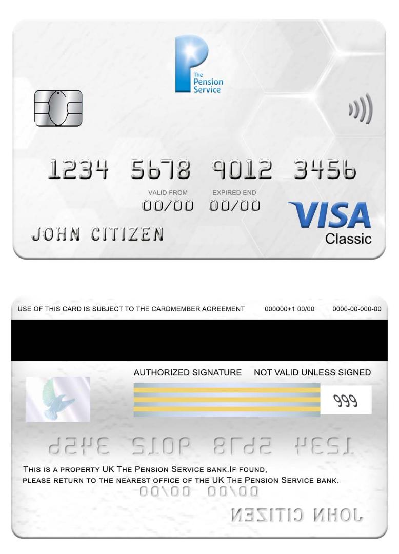 UK The Pension Service bank visa classic card